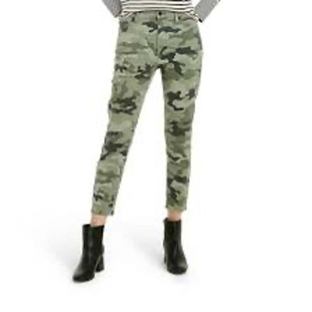 Nili Lotan x Target Green Camouflage High-Rise Ankle Skinny Jeans Size 10 EUC